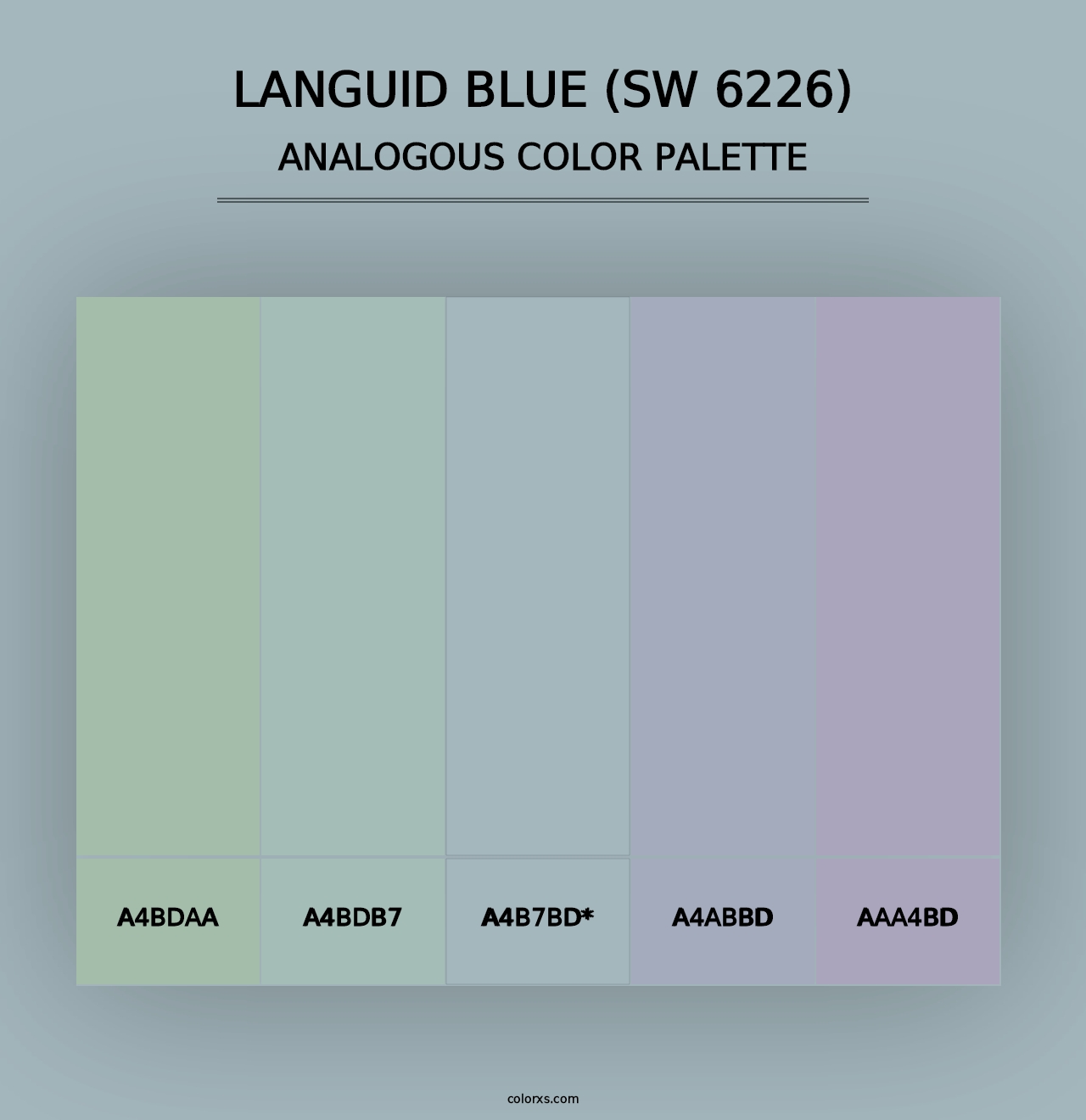 Languid Blue (SW 6226) - Analogous Color Palette