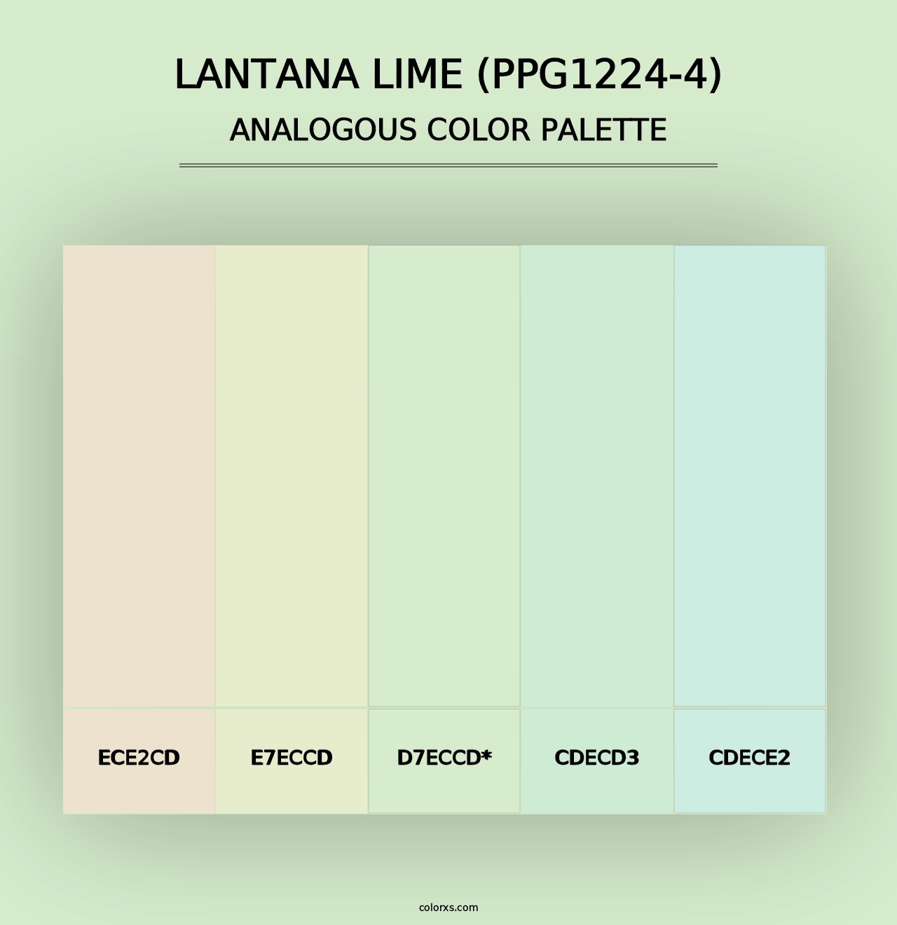 Lantana Lime (PPG1224-4) - Analogous Color Palette