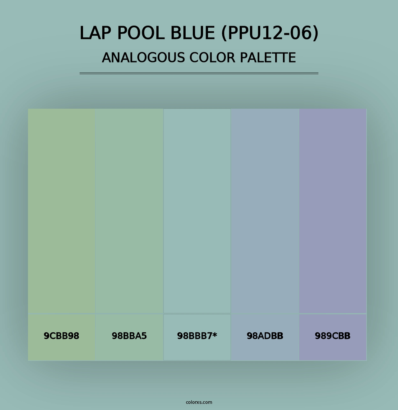 Lap Pool Blue (PPU12-06) - Analogous Color Palette