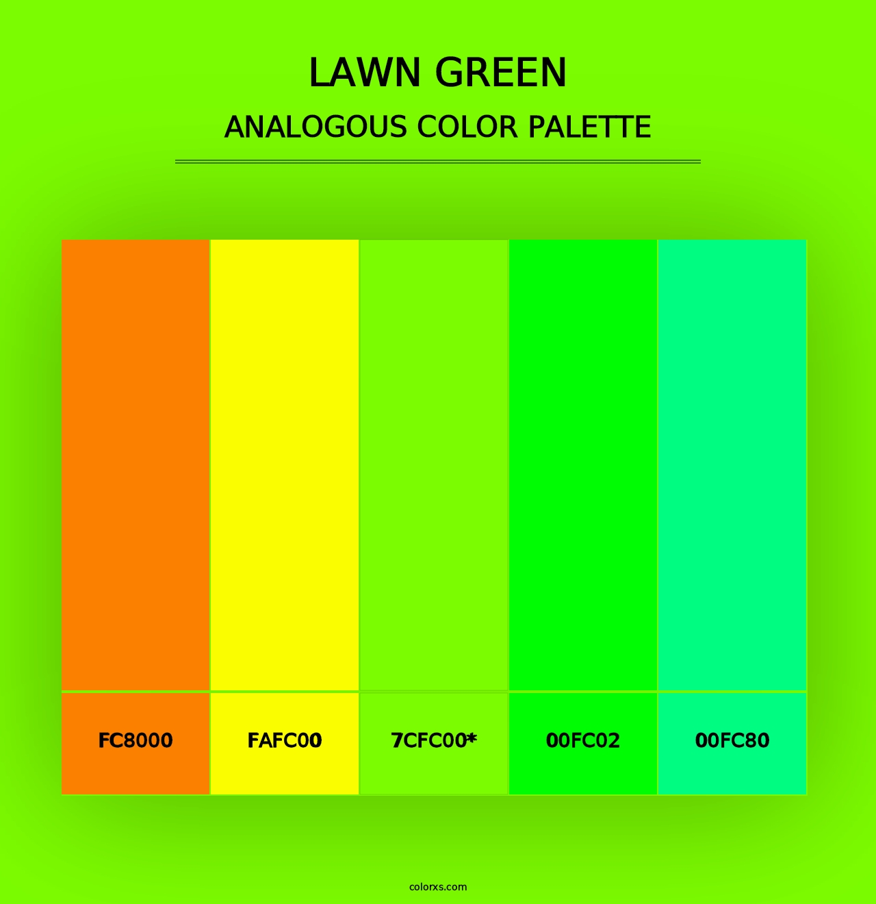 Lawn Green - Analogous Color Palette