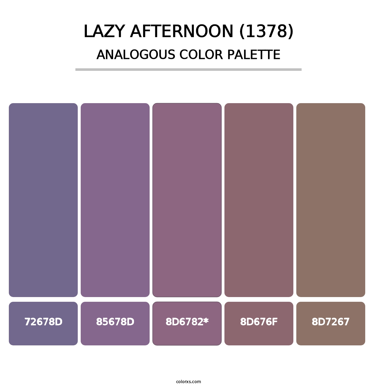 Lazy Afternoon (1378) - Analogous Color Palette