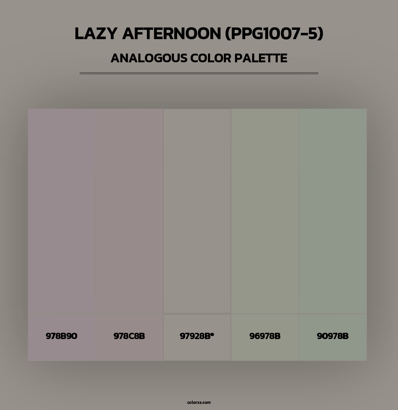 Lazy Afternoon (PPG1007-5) - Analogous Color Palette