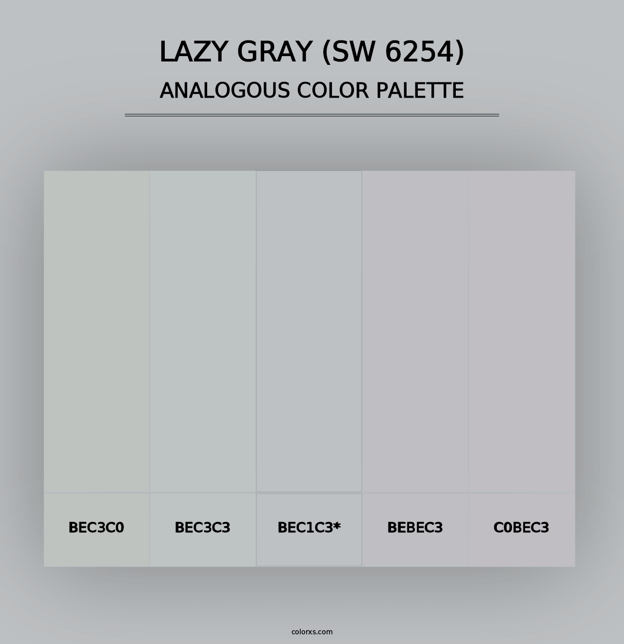 Lazy Gray (SW 6254) - Analogous Color Palette