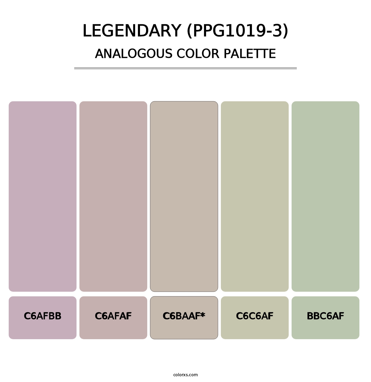 Legendary (PPG1019-3) - Analogous Color Palette