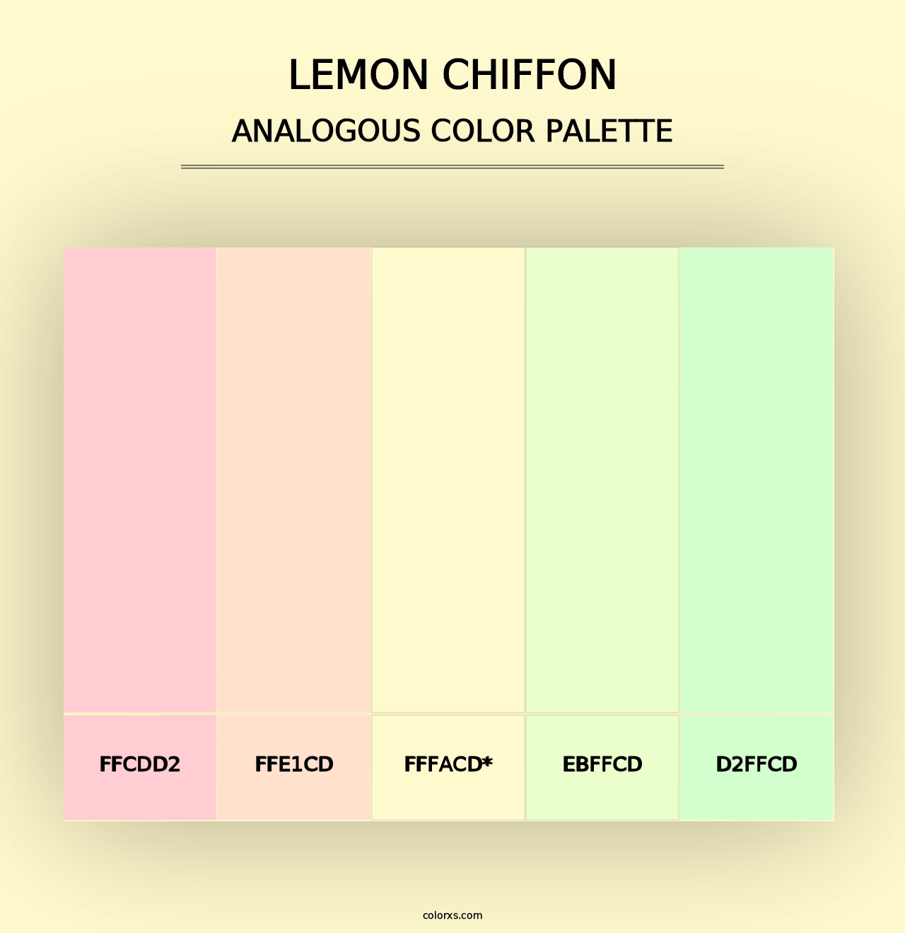 Lemon Chiffon - Analogous Color Palette