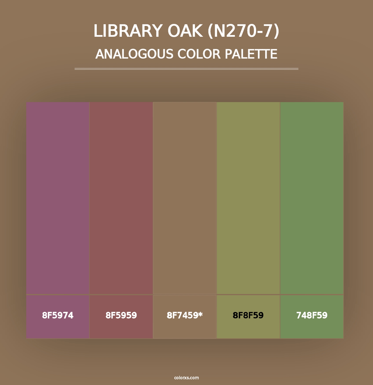 Library Oak (N270-7) - Analogous Color Palette