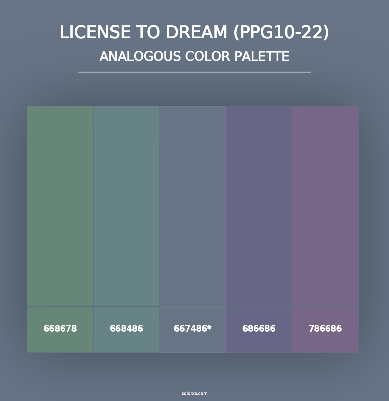 License To Dream (PPG10-22) - Analogous Color Palette