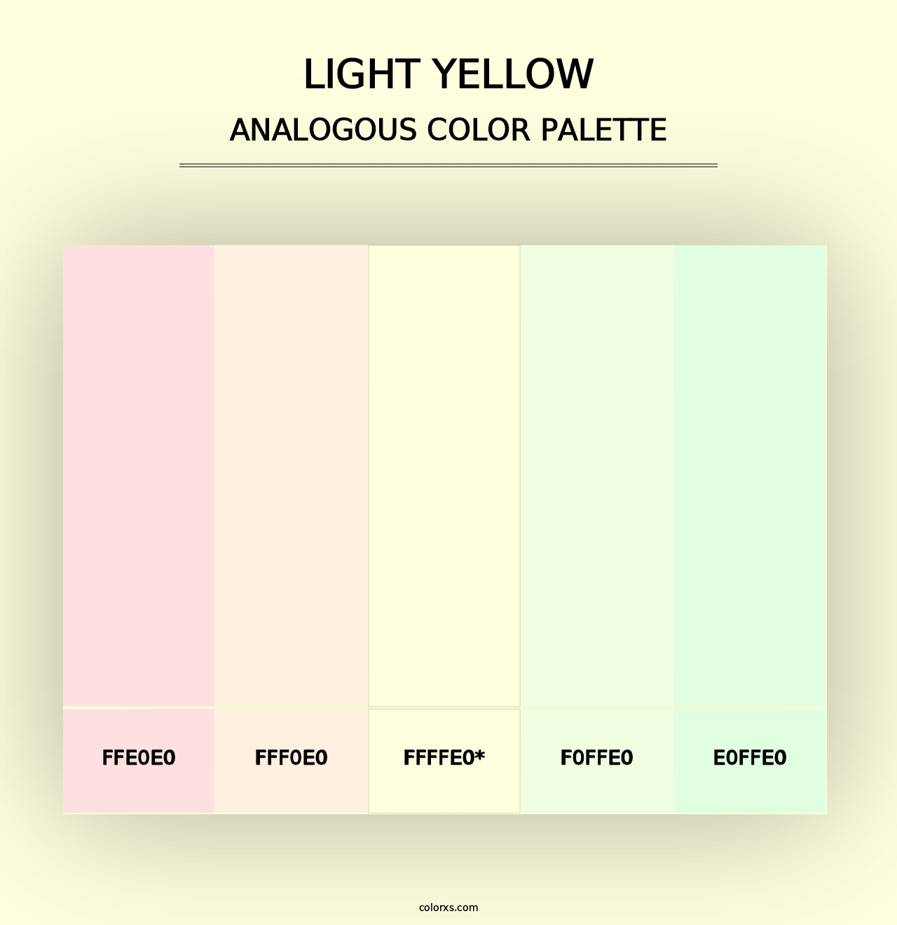 Light yellow - Analogous Color Palette