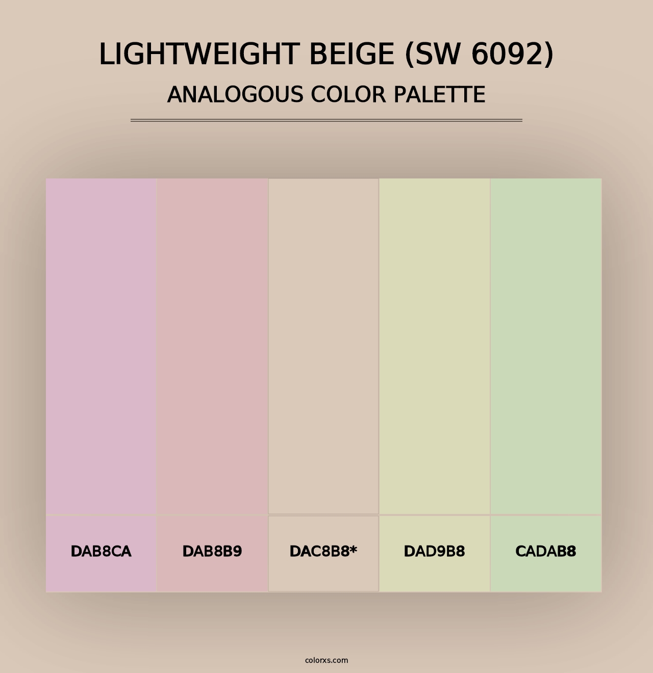 Lightweight Beige (SW 6092) - Analogous Color Palette