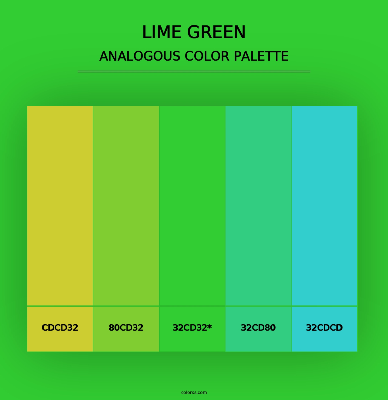 Lime Green - Analogous Color Palette