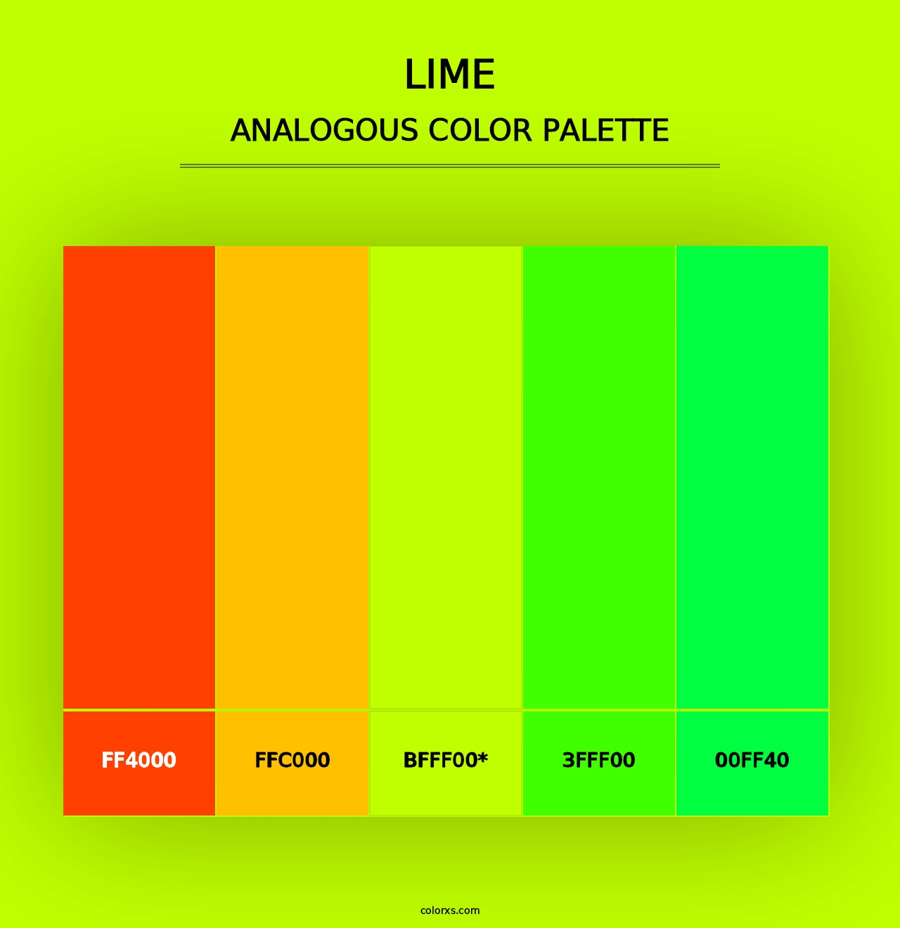 Lime - Analogous Color Palette