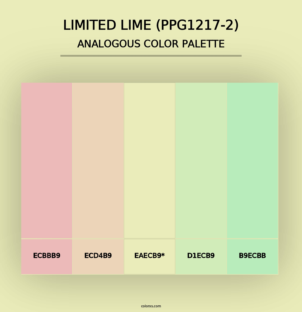 Limited Lime (PPG1217-2) - Analogous Color Palette