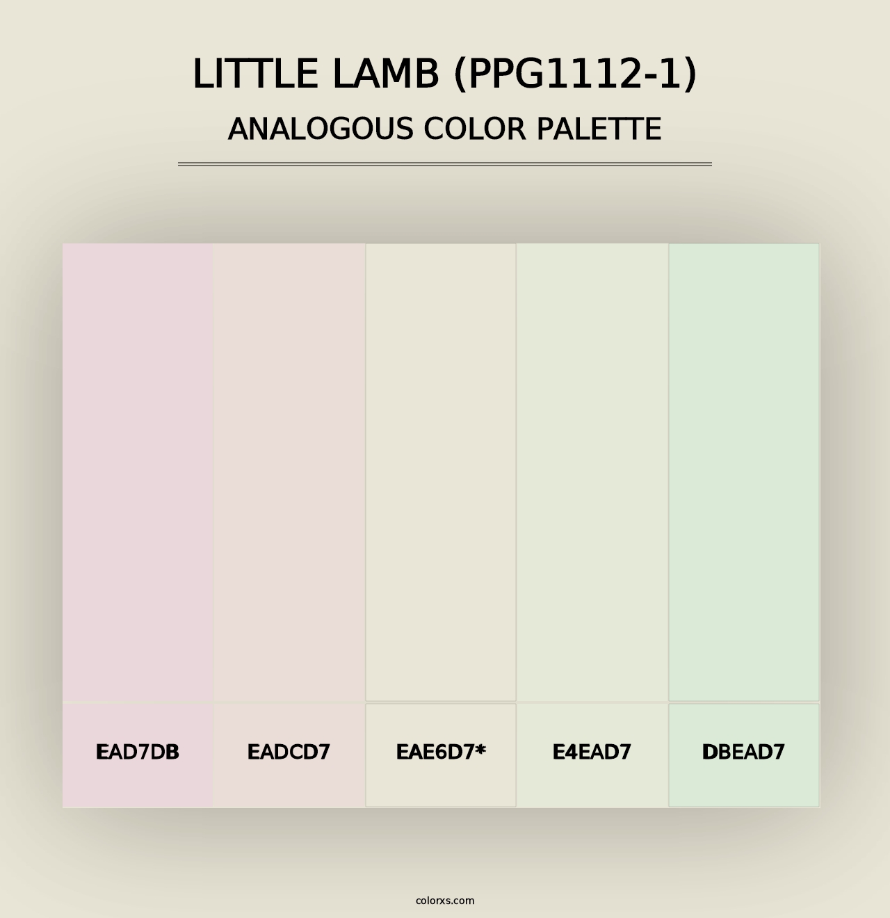 Little Lamb (PPG1112-1) - Analogous Color Palette