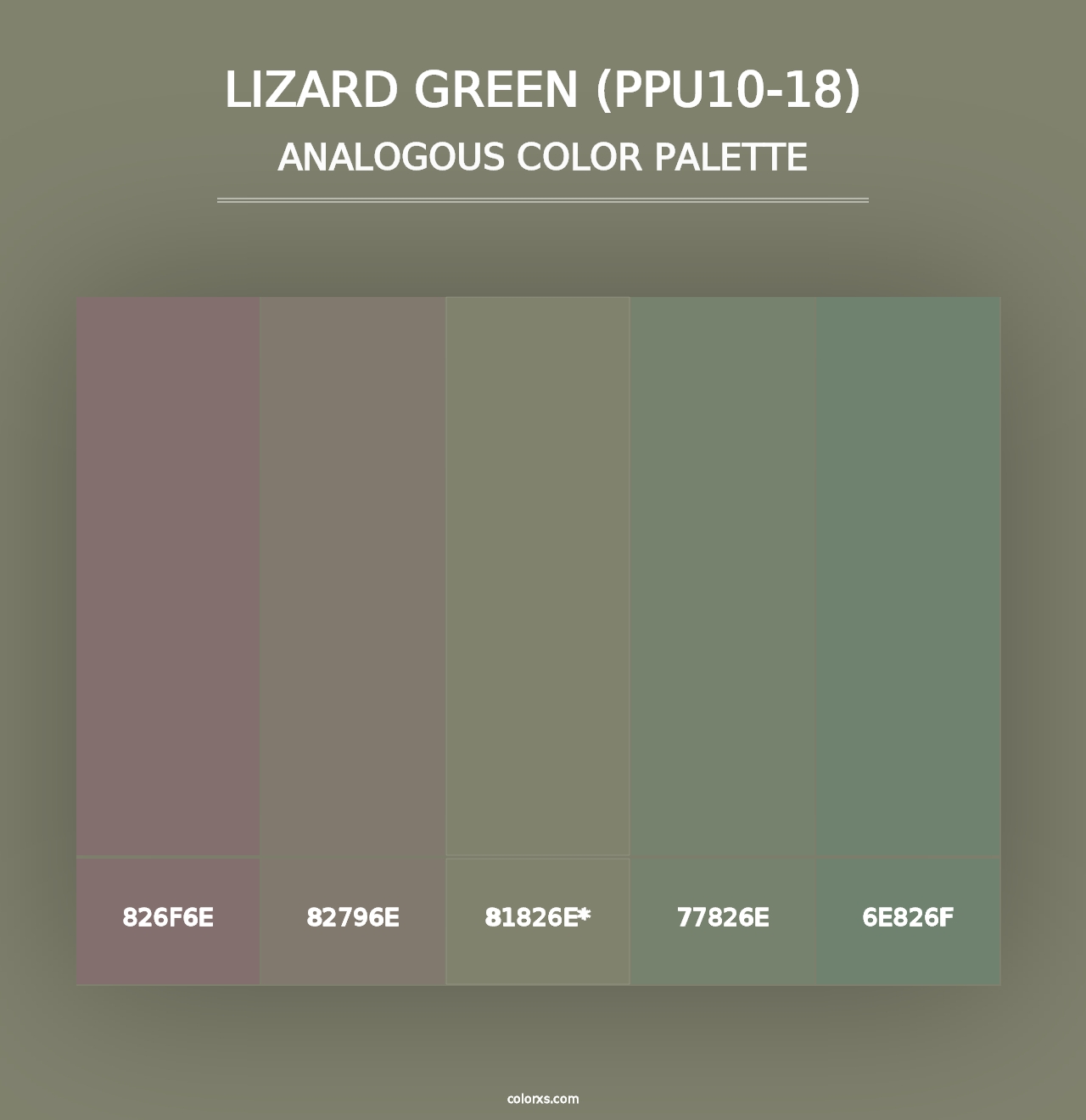 Lizard Green (PPU10-18) - Analogous Color Palette