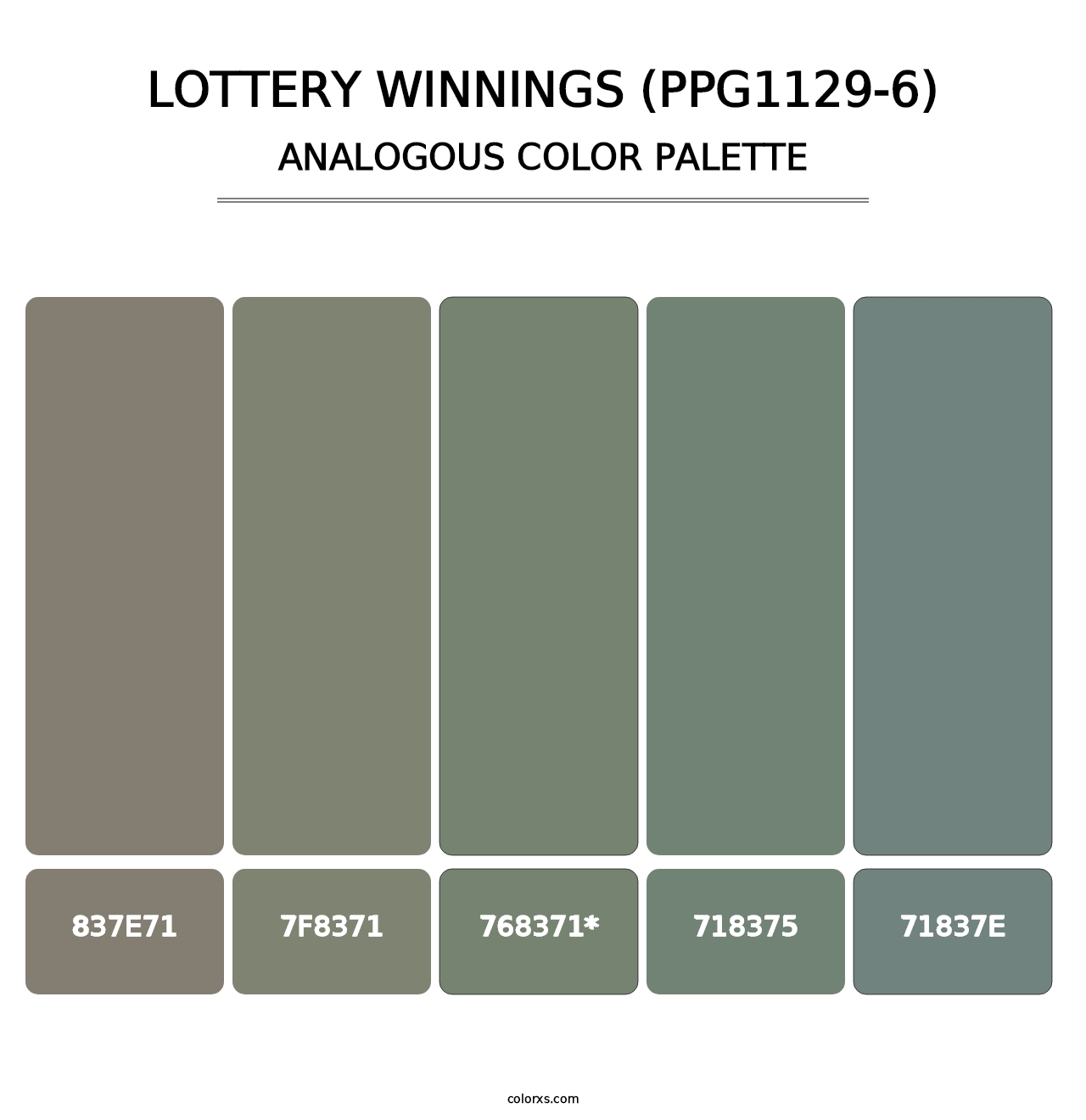 Lottery Winnings (PPG1129-6) - Analogous Color Palette