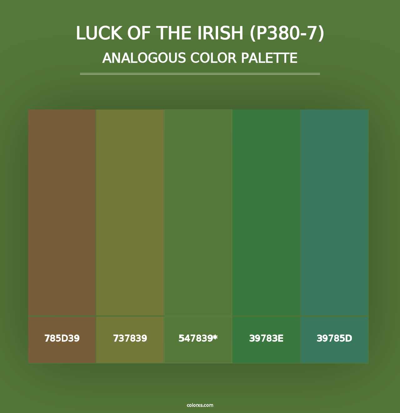 Luck Of The Irish (P380-7) - Analogous Color Palette