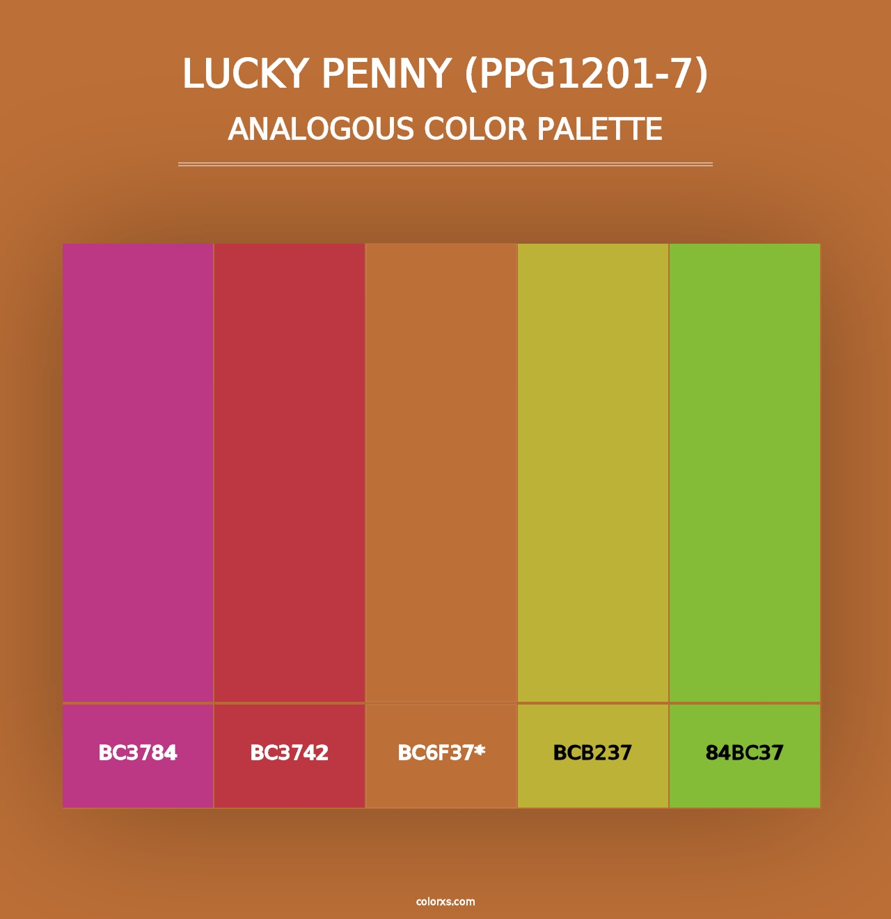 Lucky Penny (PPG1201-7) - Analogous Color Palette