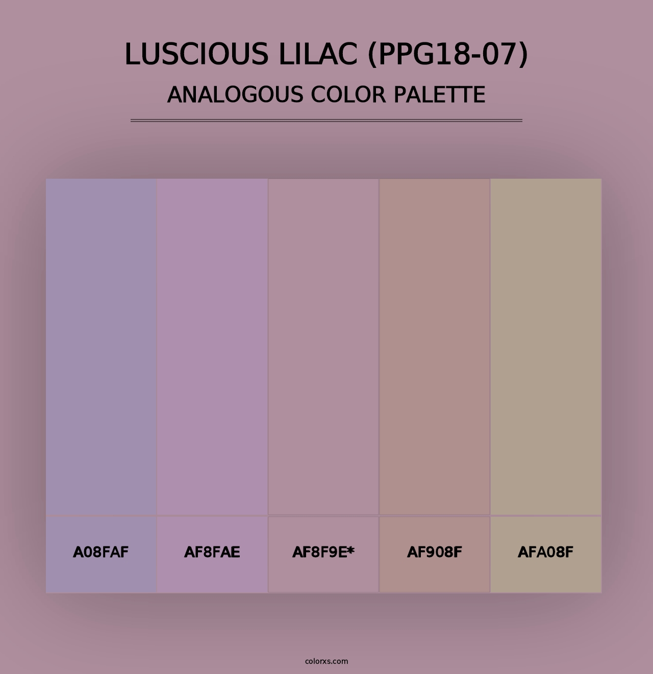 Luscious Lilac (PPG18-07) - Analogous Color Palette