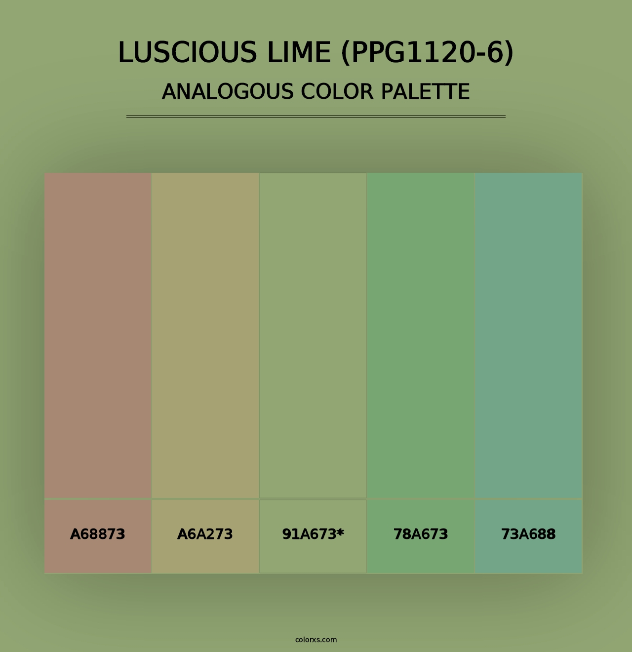 Luscious Lime (PPG1120-6) - Analogous Color Palette