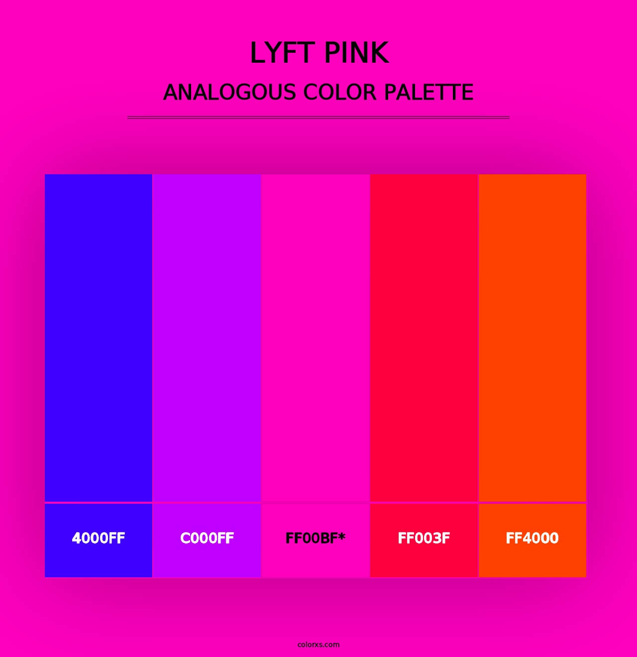 Lyft Pink - Analogous Color Palette