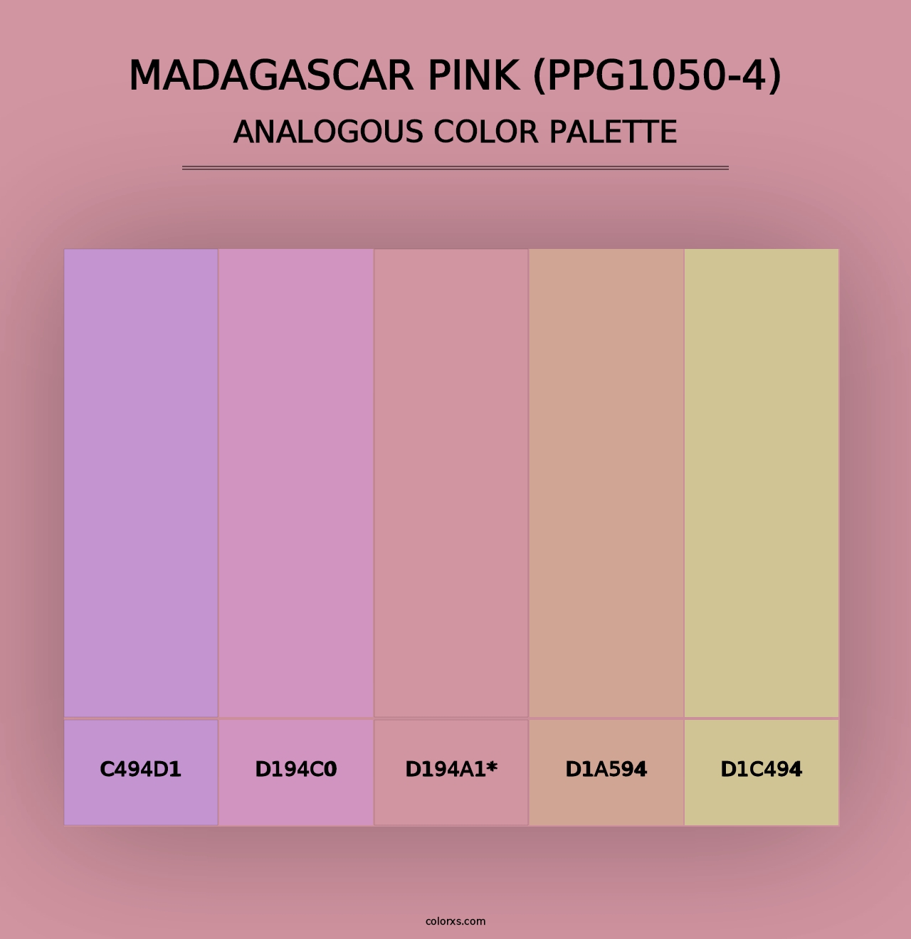 Madagascar Pink (PPG1050-4) - Analogous Color Palette