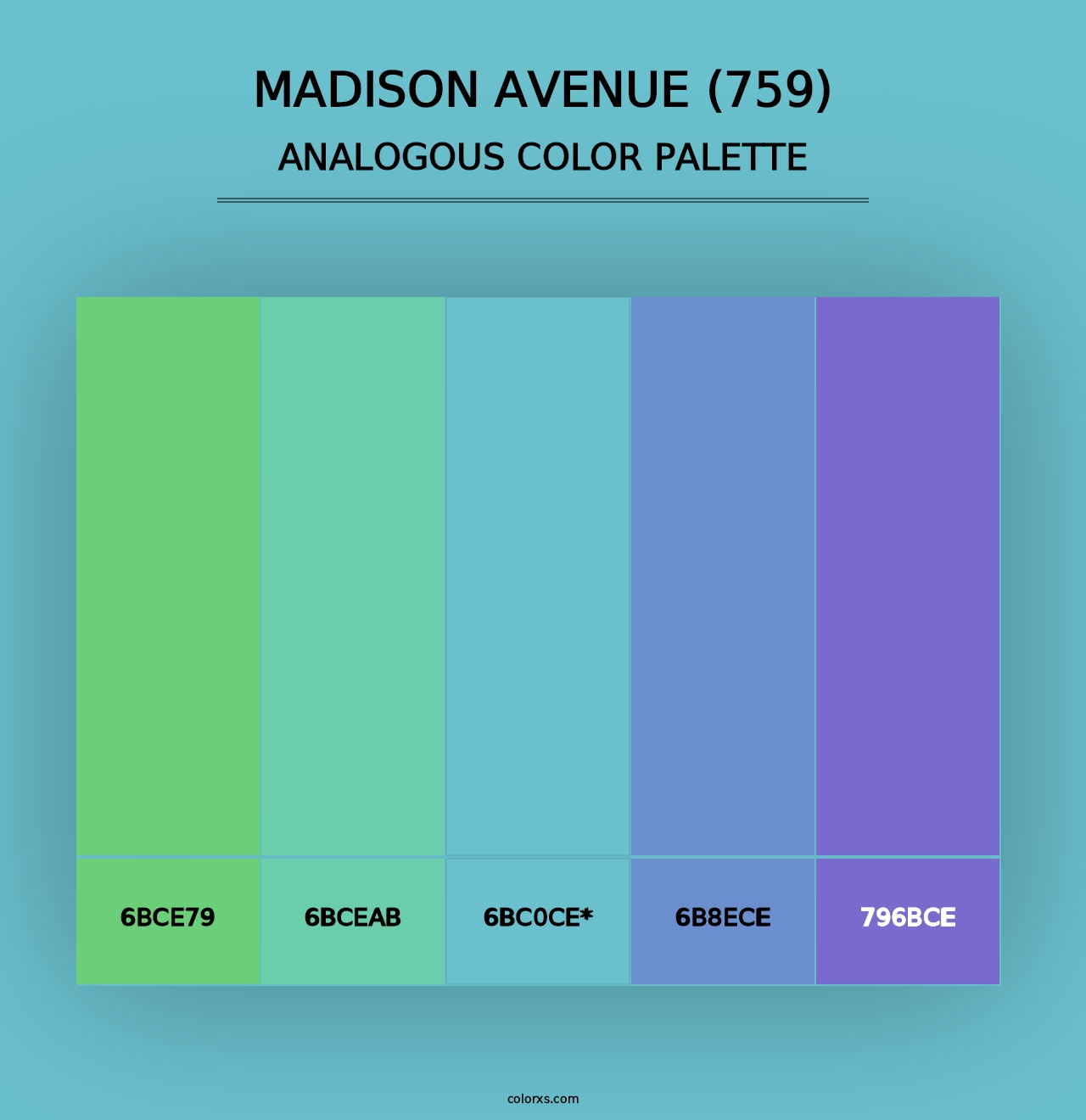 Madison Avenue (759) - Analogous Color Palette