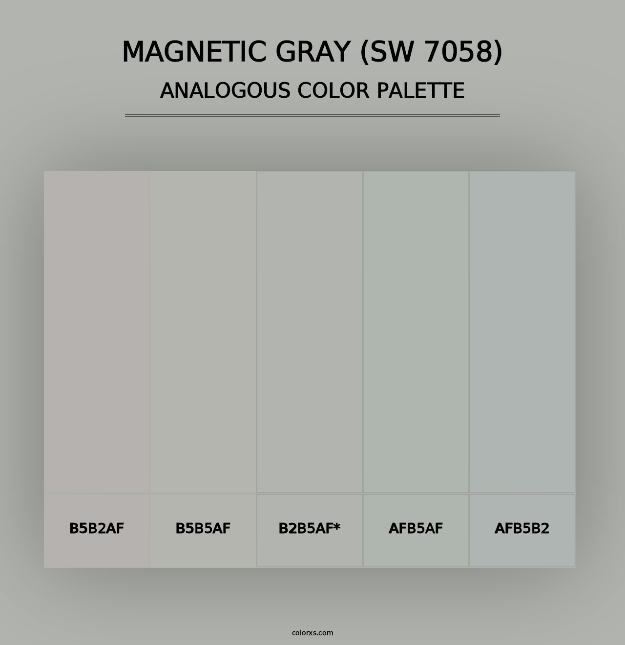 Magnetic Gray (SW 7058) - Analogous Color Palette