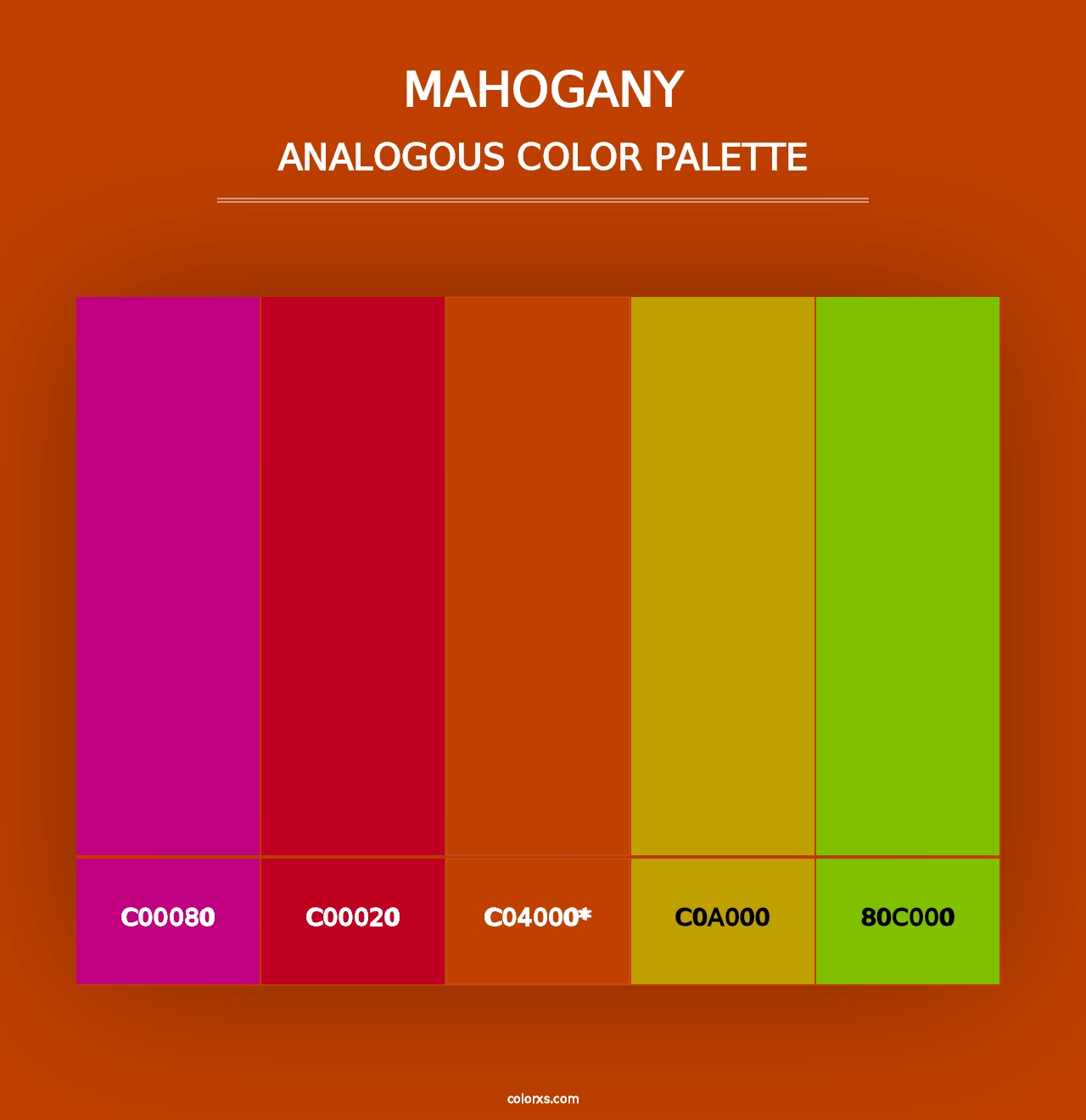 Mahogany - Analogous Color Palette