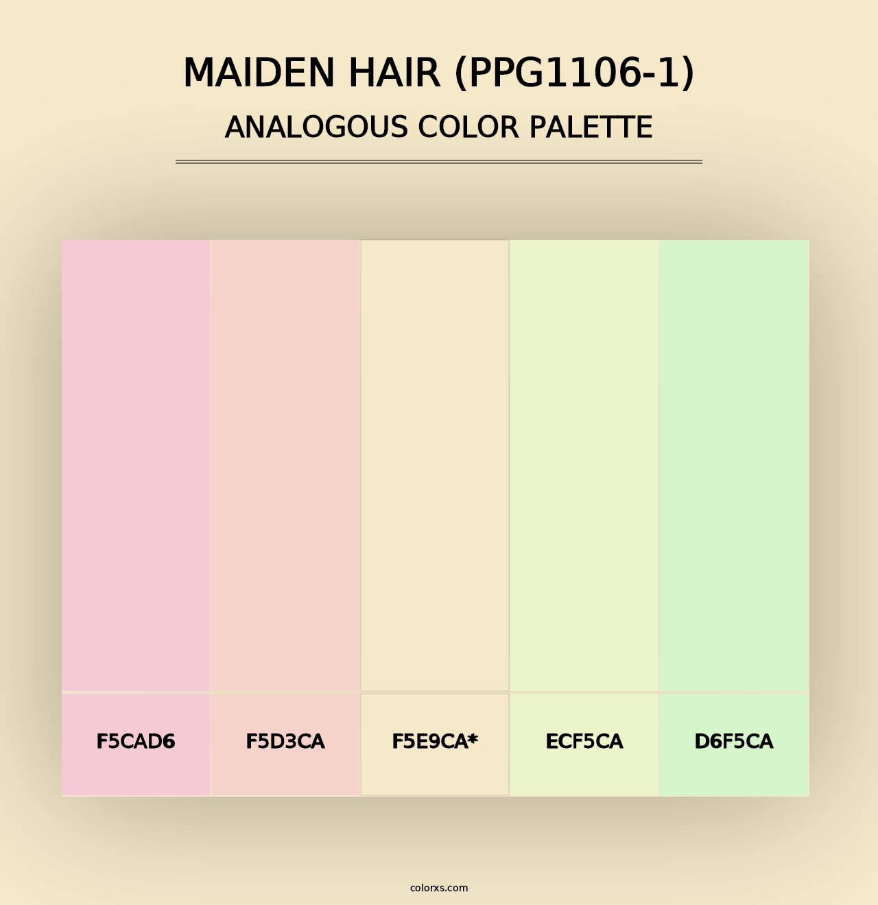 Maiden Hair (PPG1106-1) - Analogous Color Palette