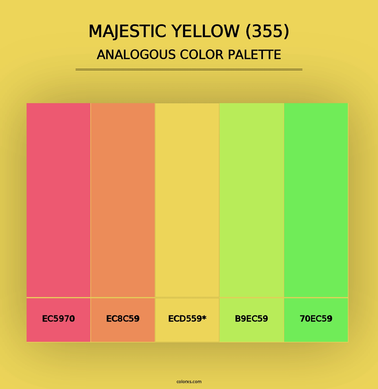 Majestic Yellow (355) - Analogous Color Palette