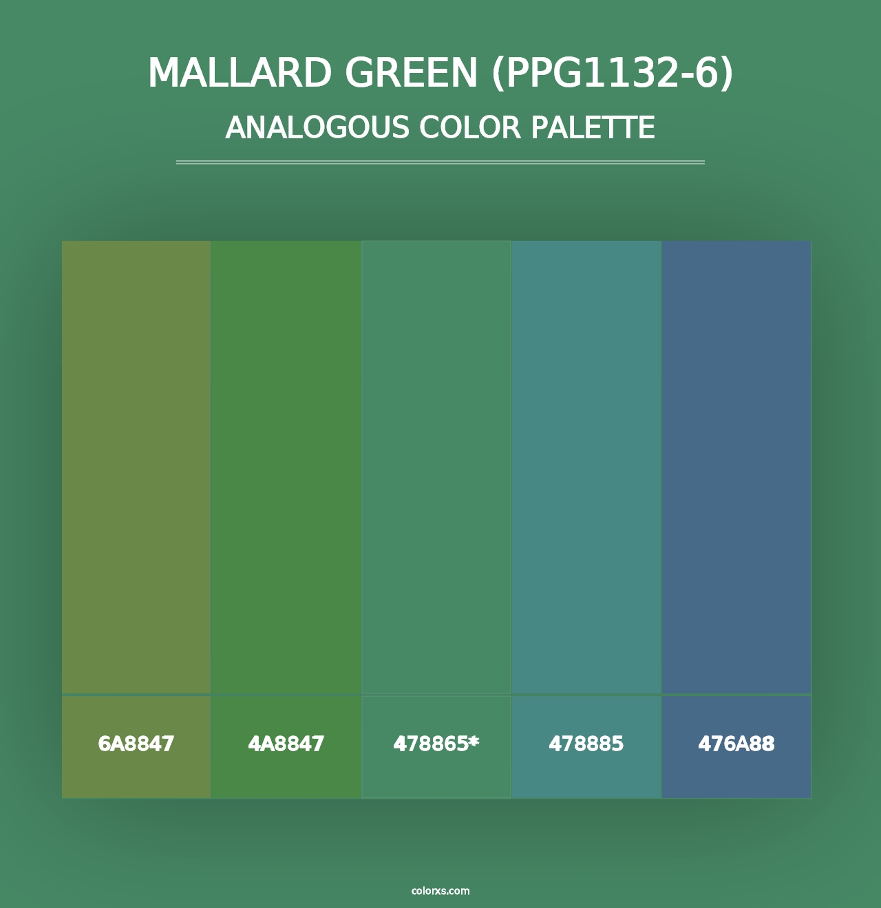 Mallard Green (PPG1132-6) - Analogous Color Palette