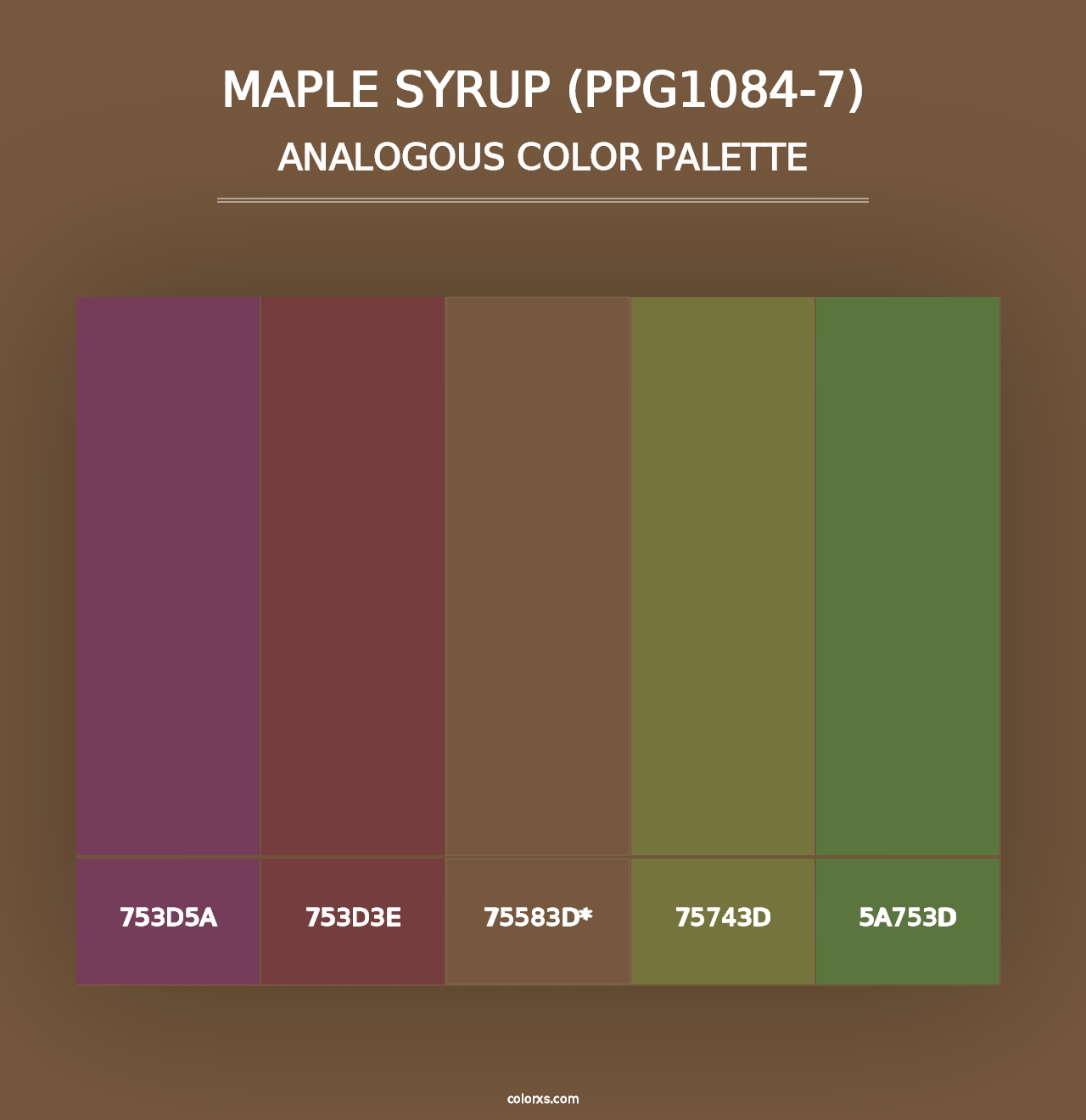 Maple Syrup (PPG1084-7) - Analogous Color Palette