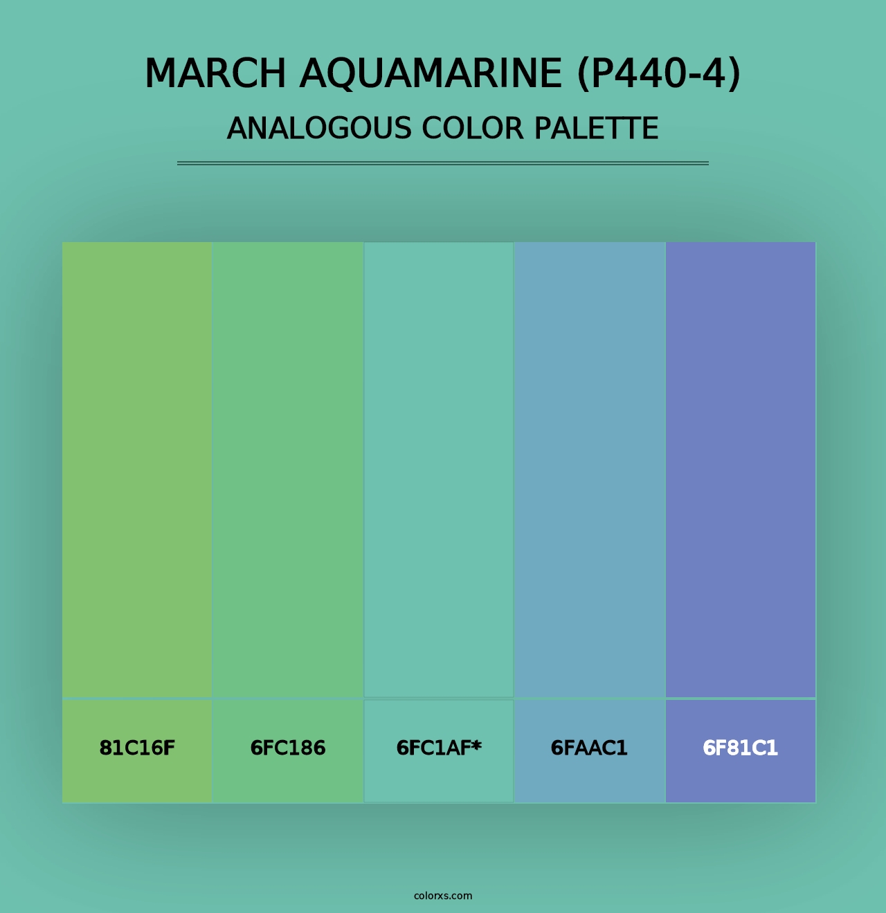 March Aquamarine (P440-4) - Analogous Color Palette