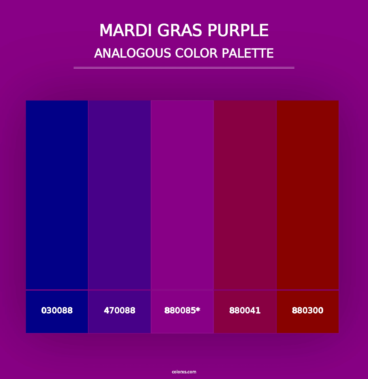 Mardi Gras Purple - Analogous Color Palette