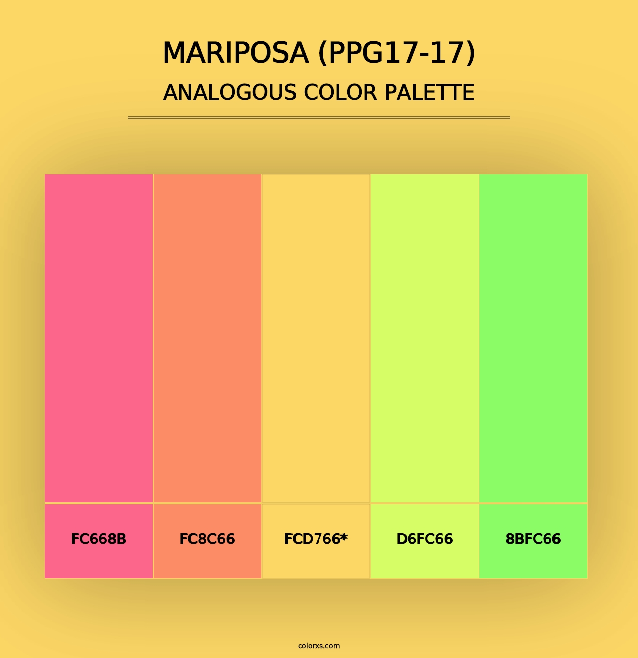 Mariposa (PPG17-17) - Analogous Color Palette