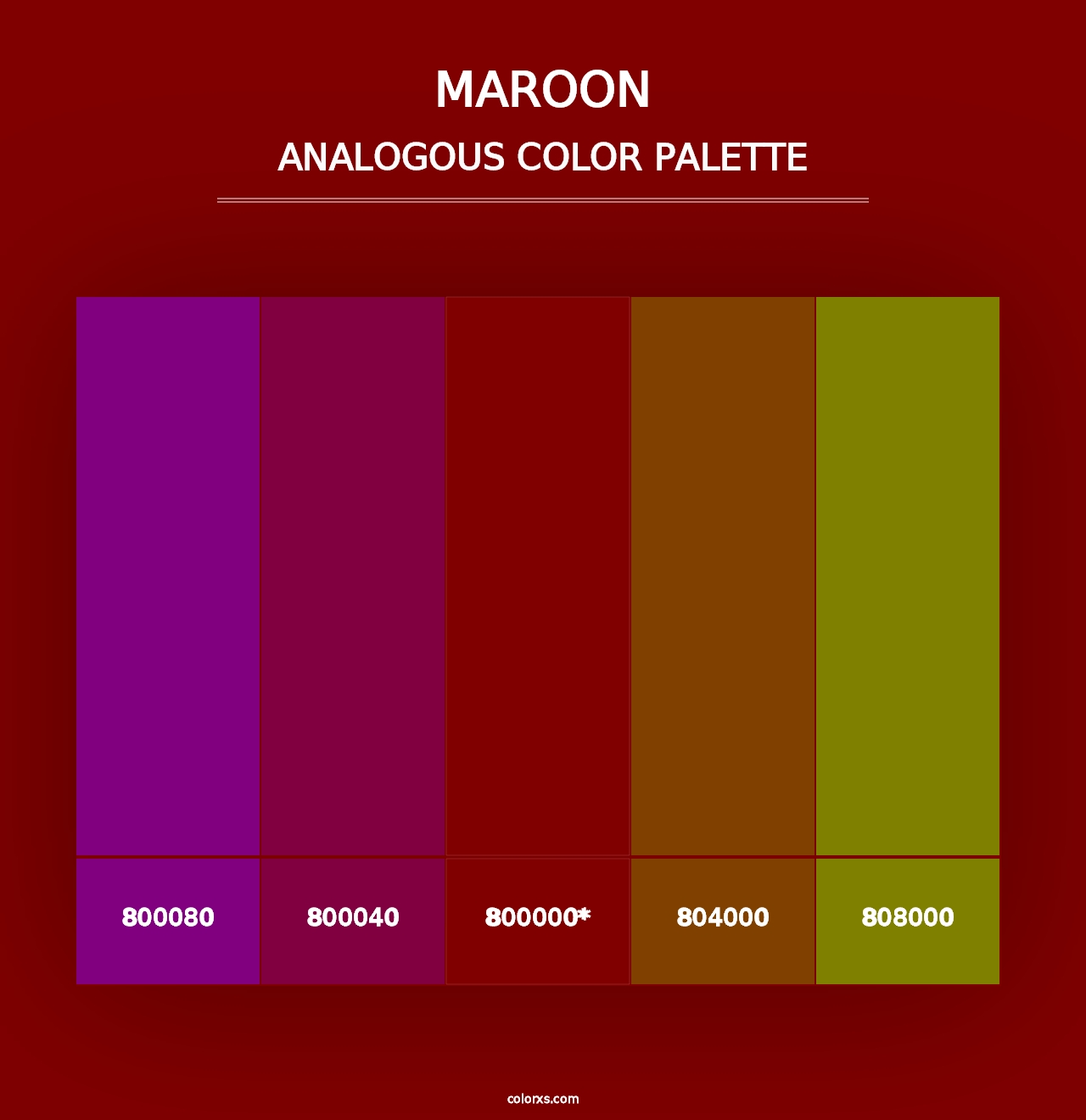 Maroon - Analogous Color Palette