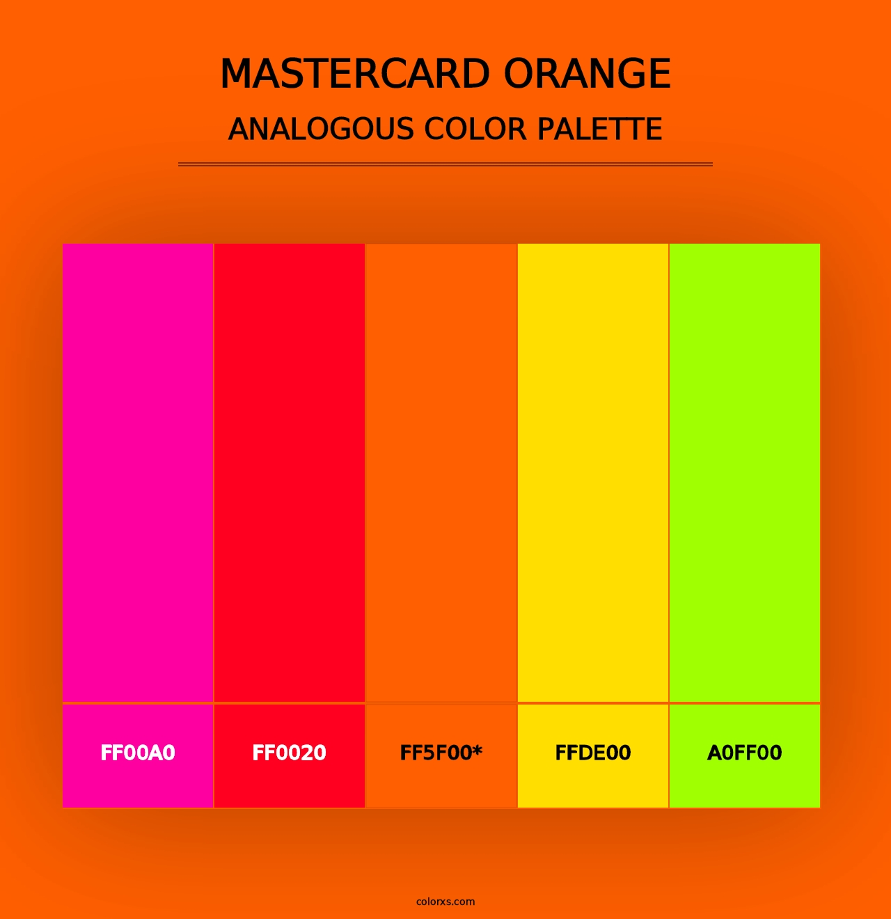 Mastercard Orange - Analogous Color Palette