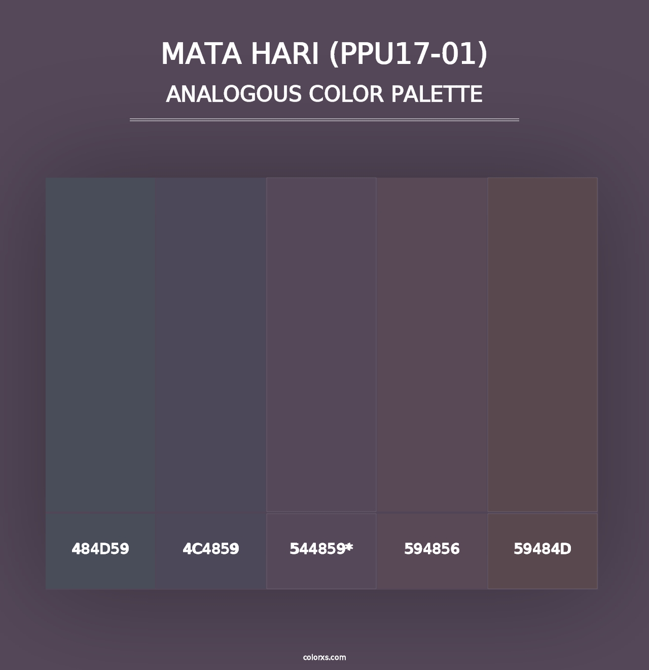 Mata Hari (PPU17-01) - Analogous Color Palette