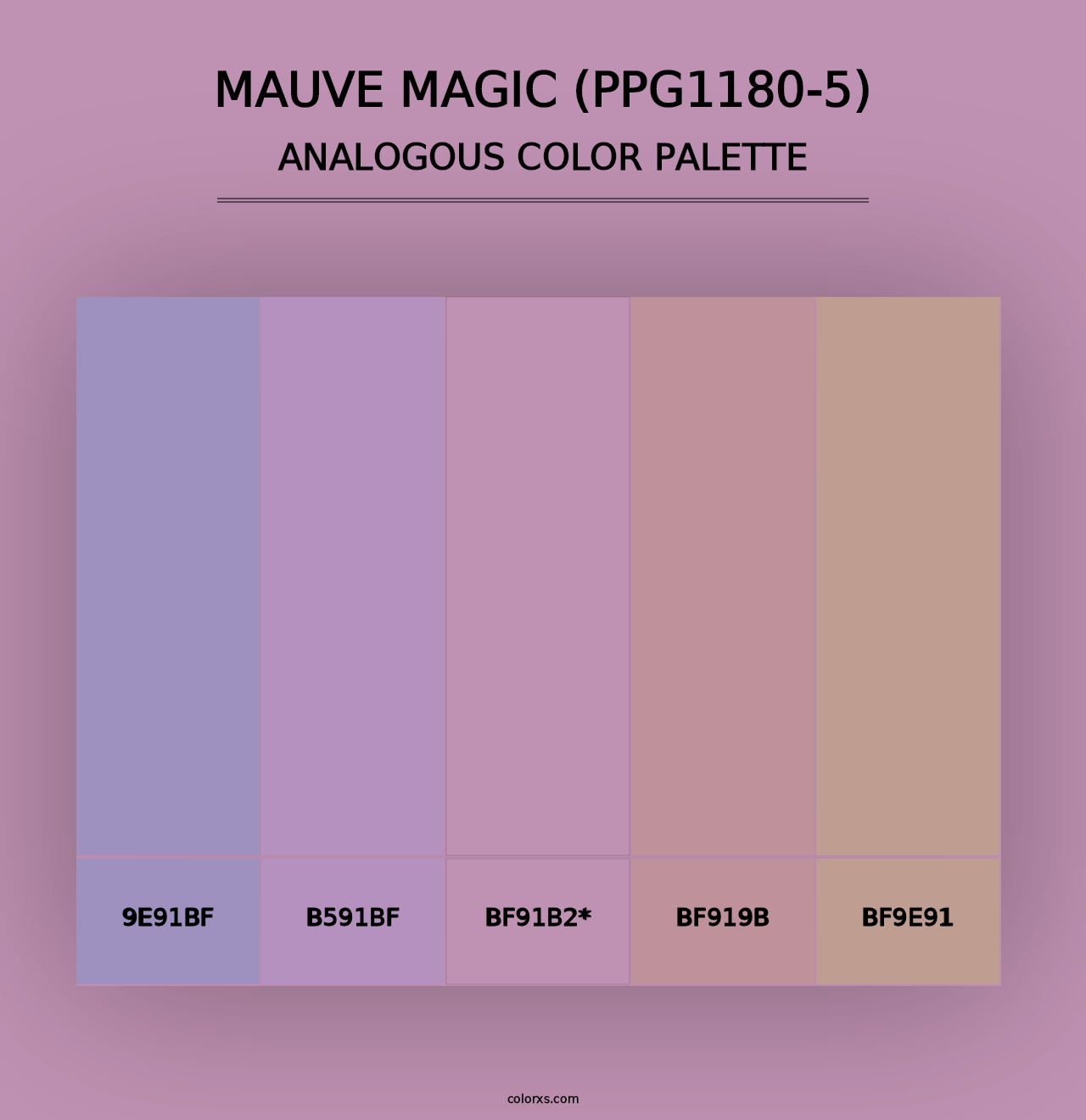 Mauve Magic (PPG1180-5) - Analogous Color Palette