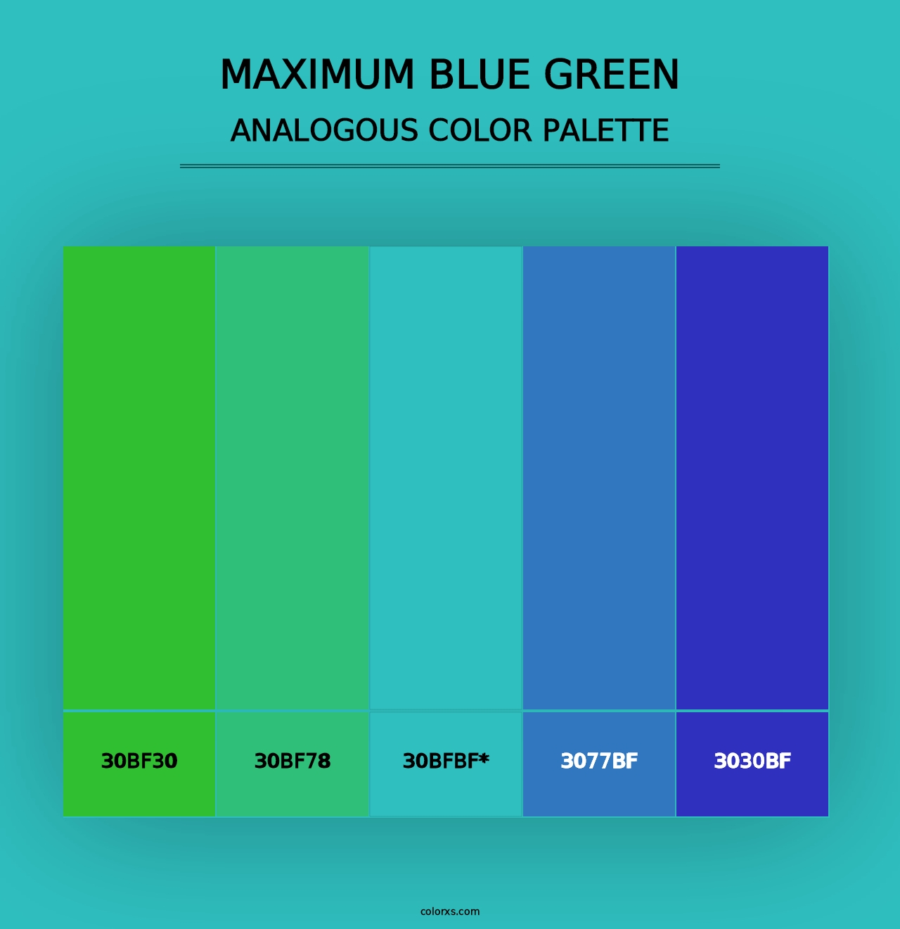 Maximum Blue Green - Analogous Color Palette