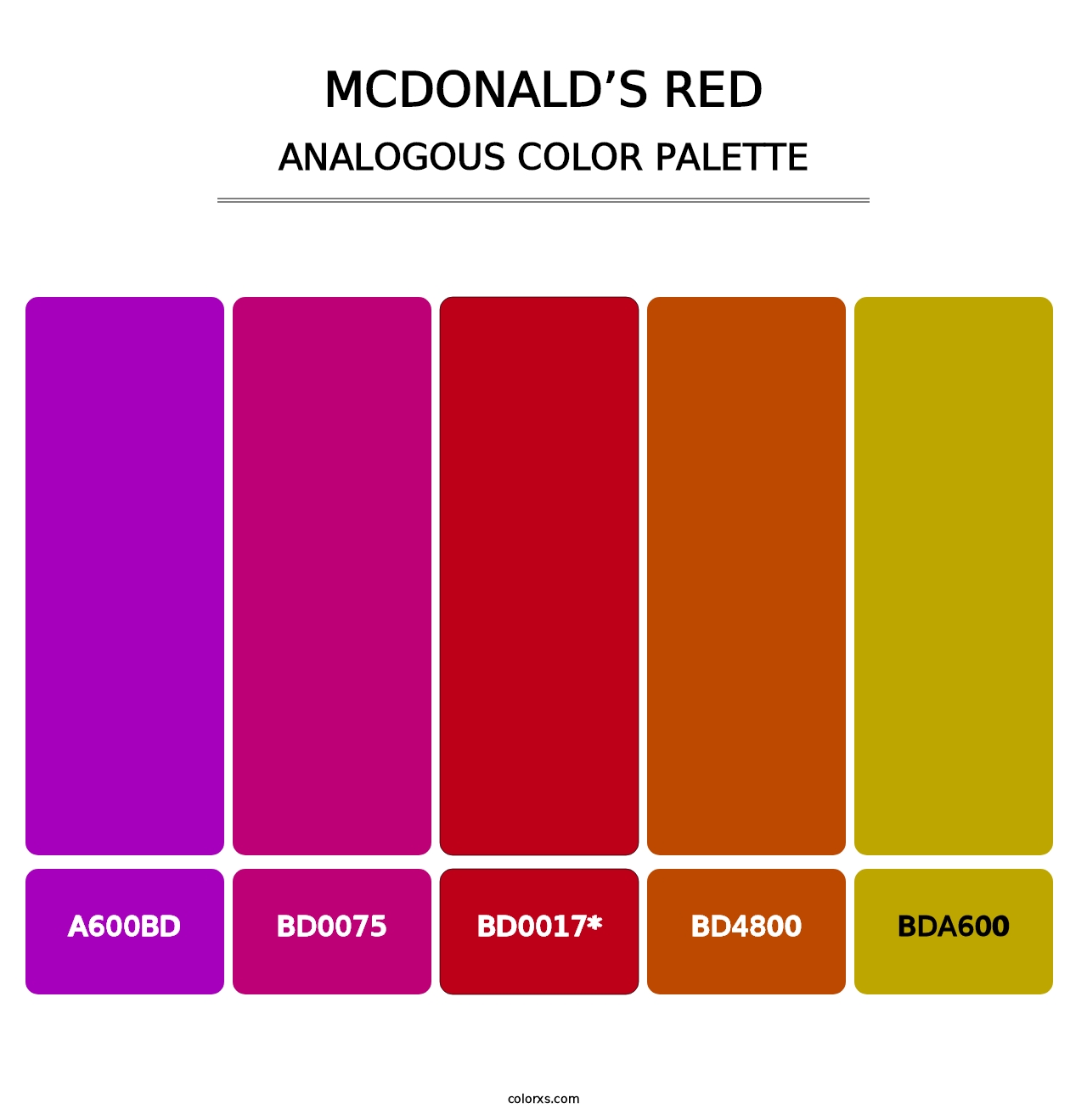 McDonald’s Red - Analogous Color Palette