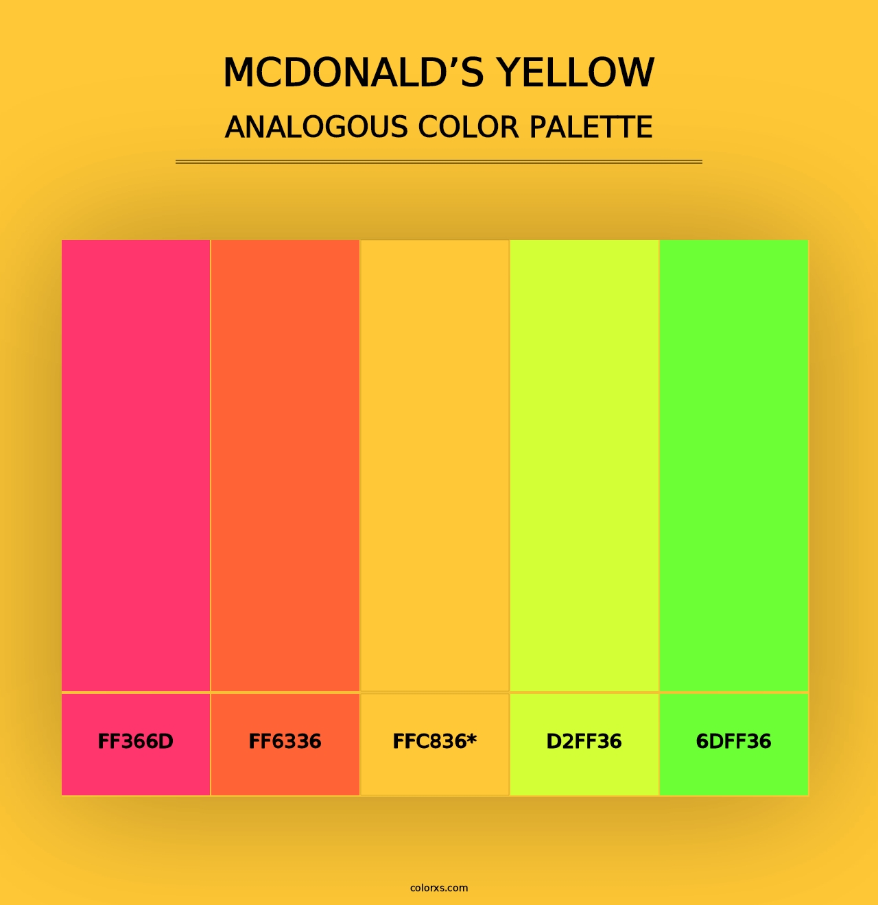 McDonald’s Yellow - Analogous Color Palette