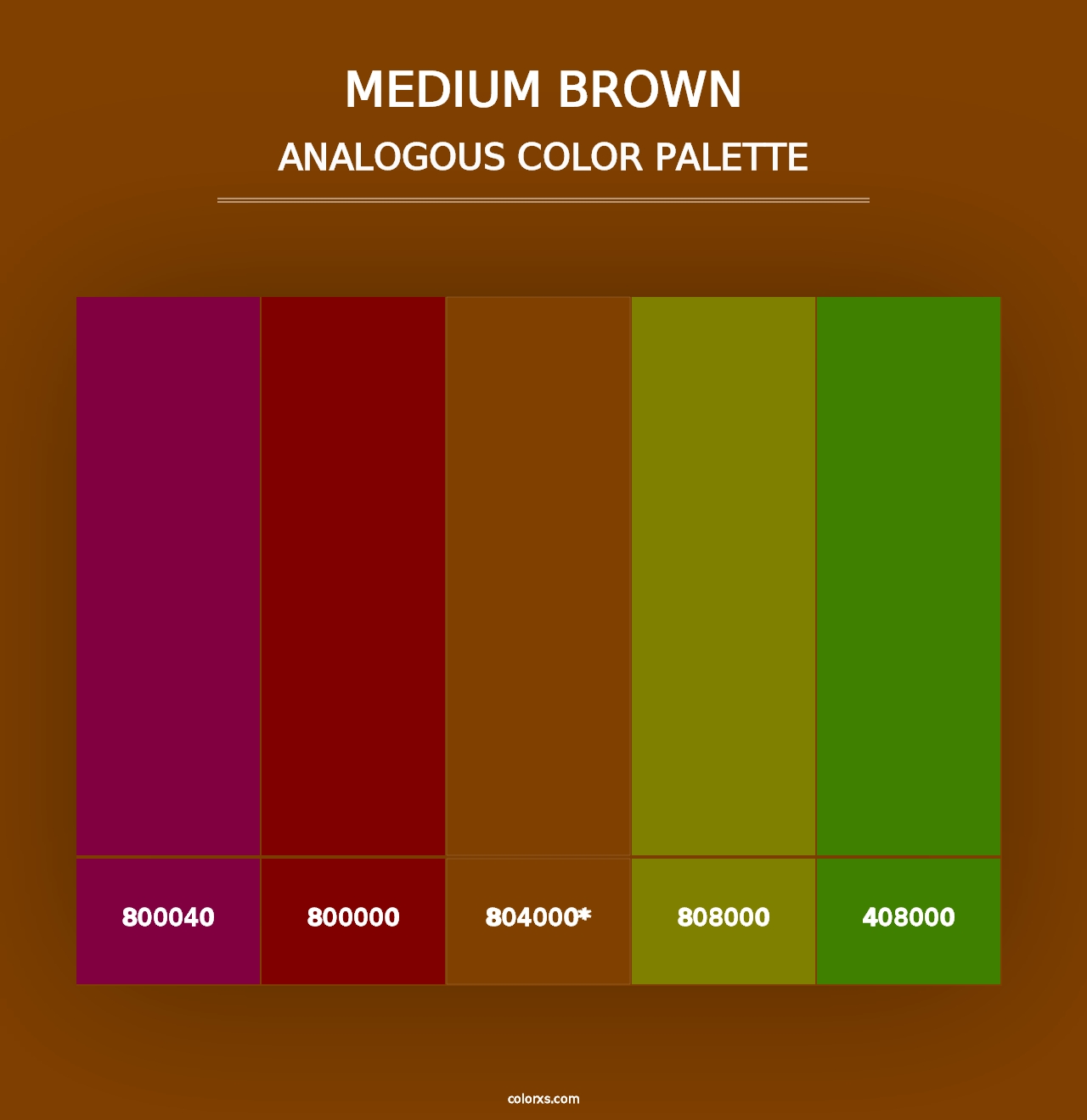 Medium Brown - Analogous Color Palette