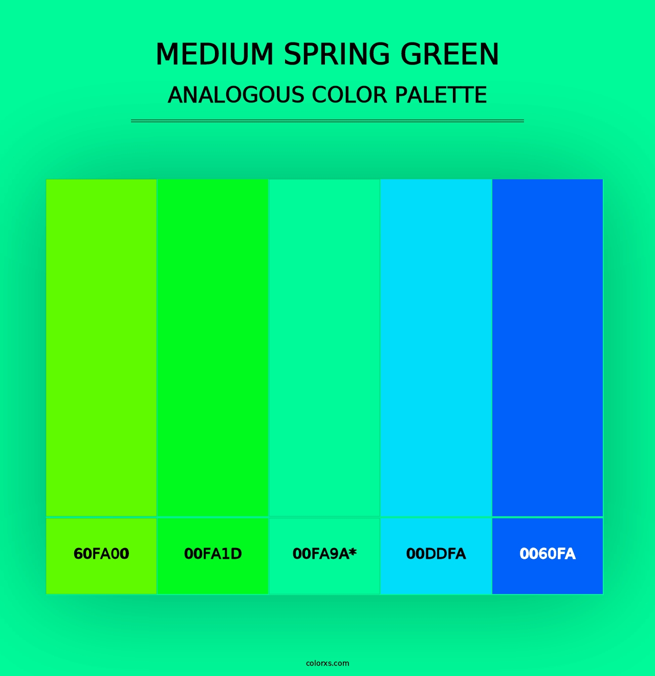 Medium Spring Green - Analogous Color Palette