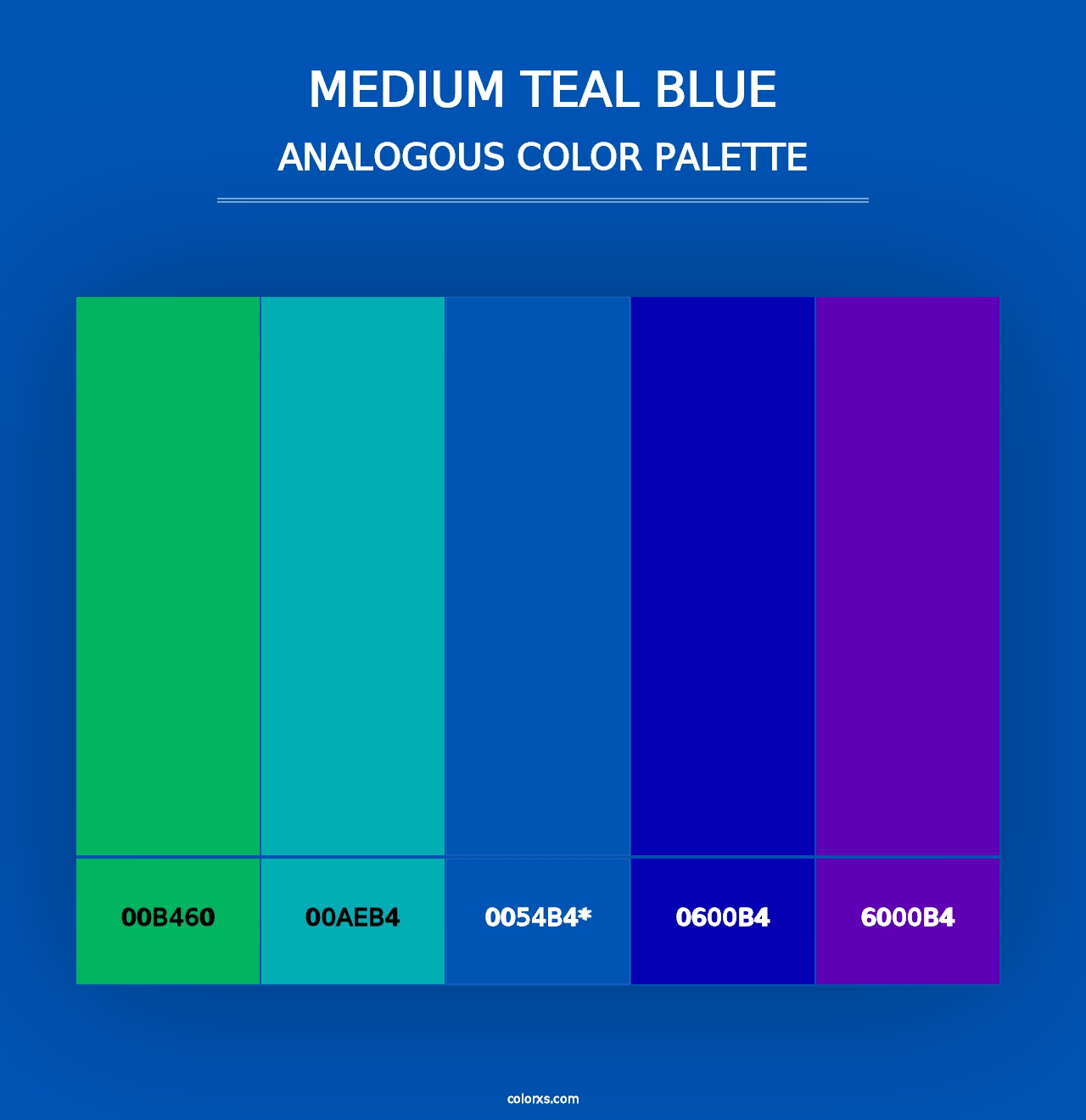 Medium Teal Blue - Analogous Color Palette