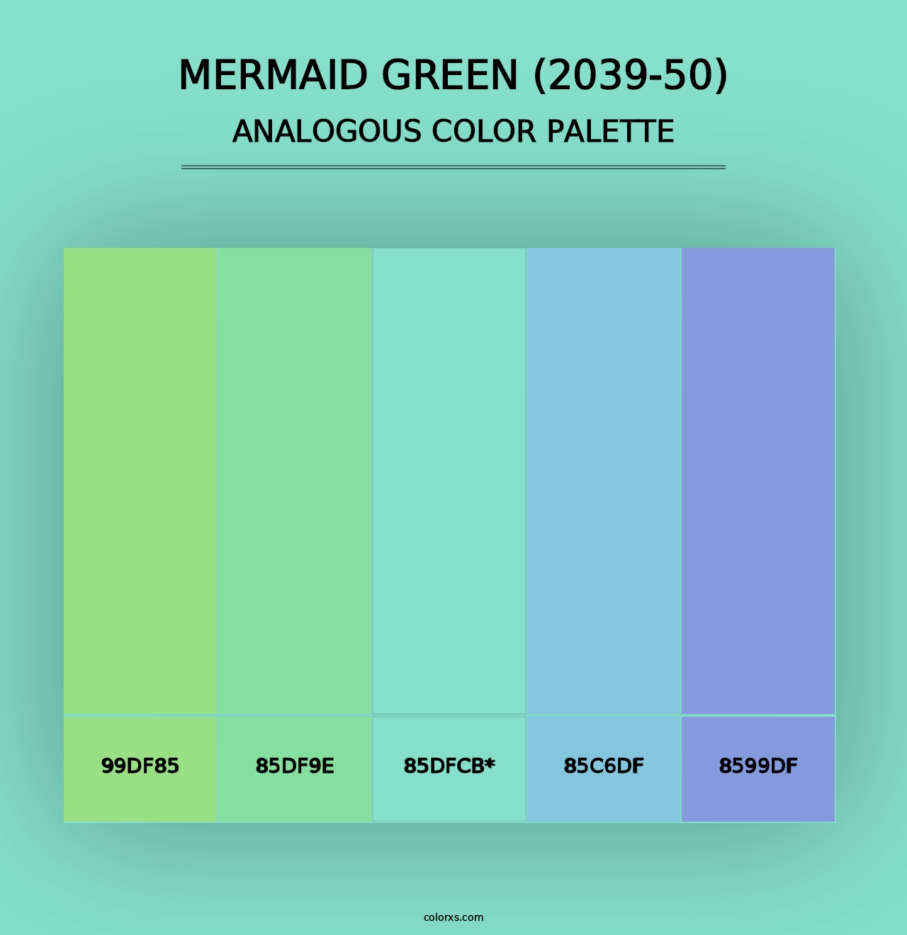 Mermaid Green (2039-50) - Analogous Color Palette