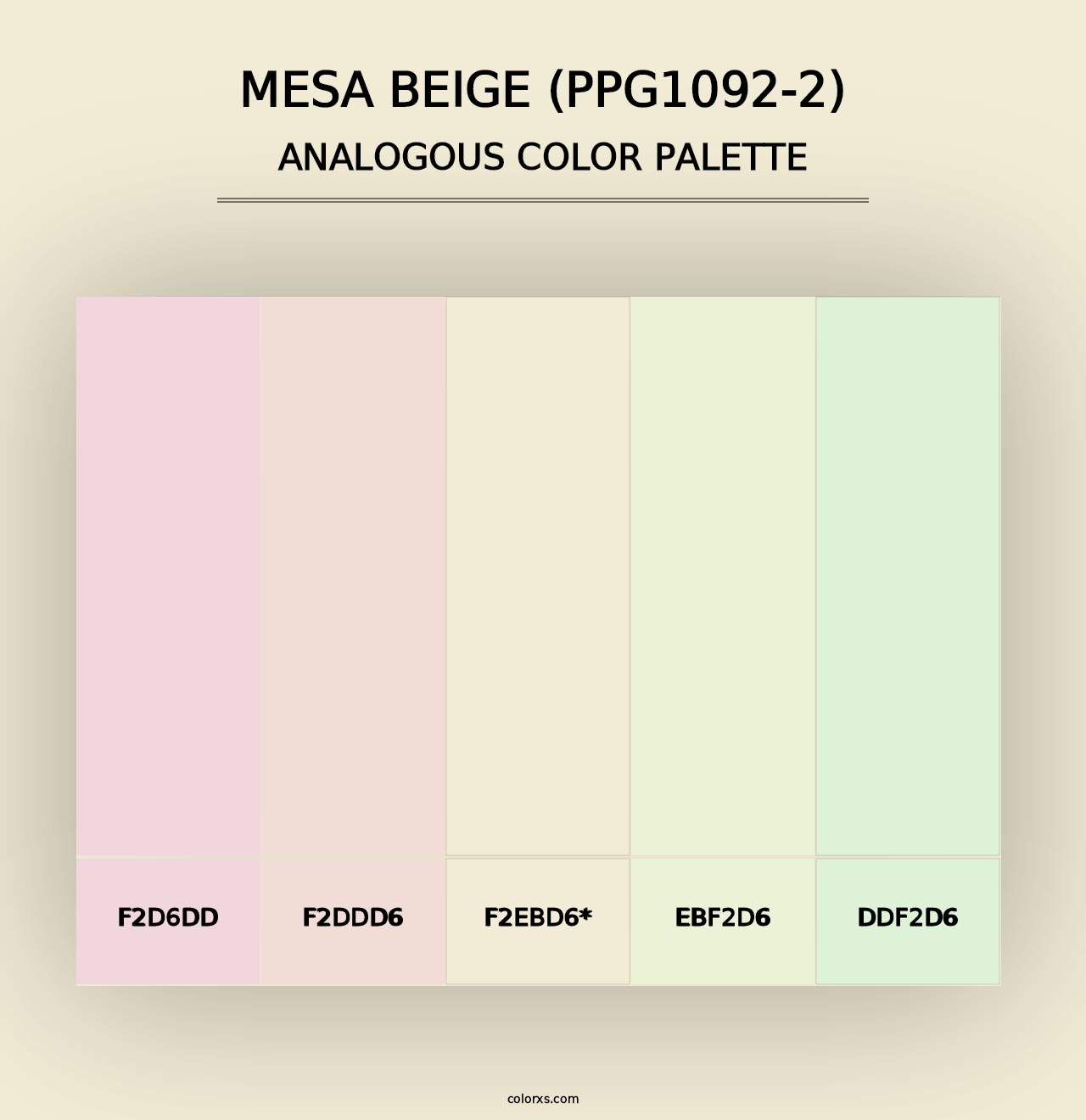 Mesa Beige (PPG1092-2) - Analogous Color Palette