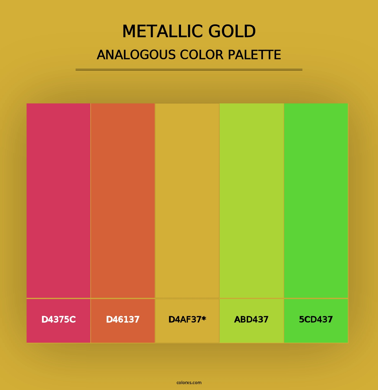 Metallic Gold - Analogous Color Palette