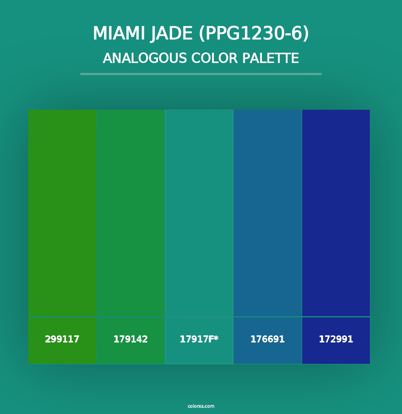 Miami Jade (PPG1230-6) - Analogous Color Palette