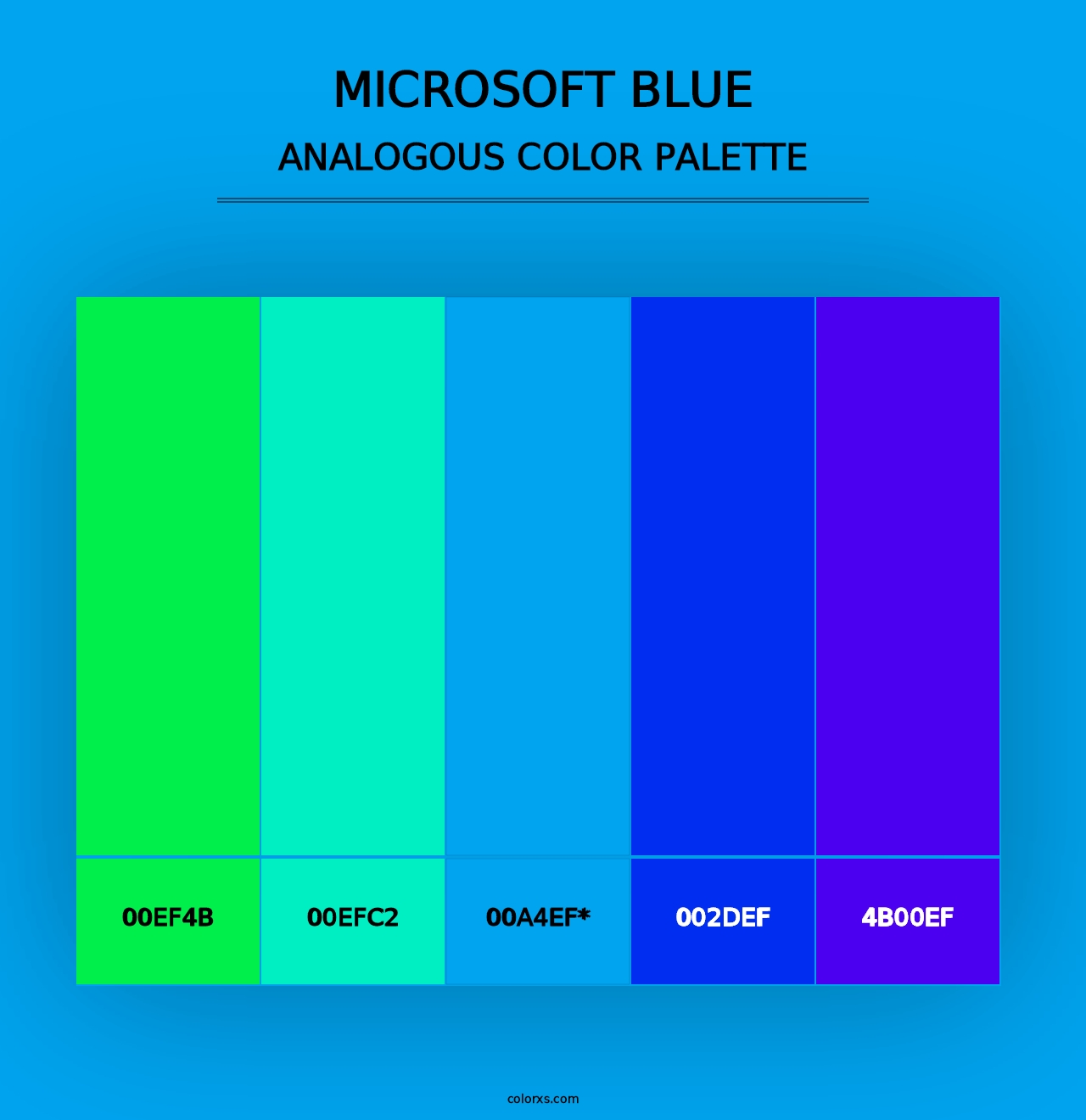 Microsoft Blue - Analogous Color Palette